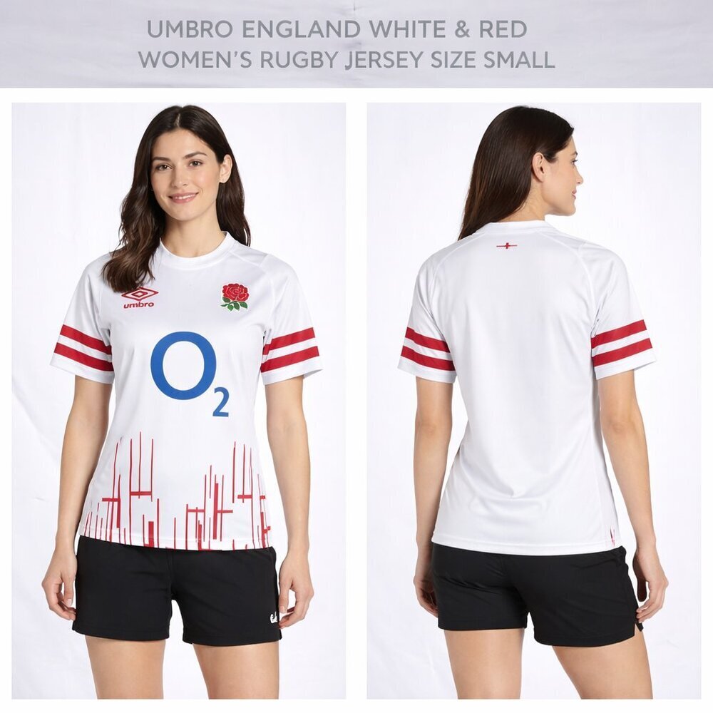 Umbro England White & Red Women’s Rugby Jersey – Size Small (NWT